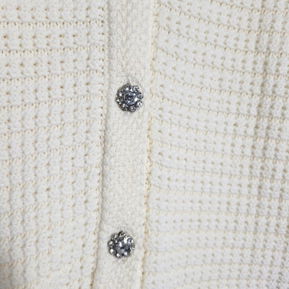 J Crew Factory Lady jacket cardigan with gem buttons CF055 SZ L  NWT - Picture 5 of 7